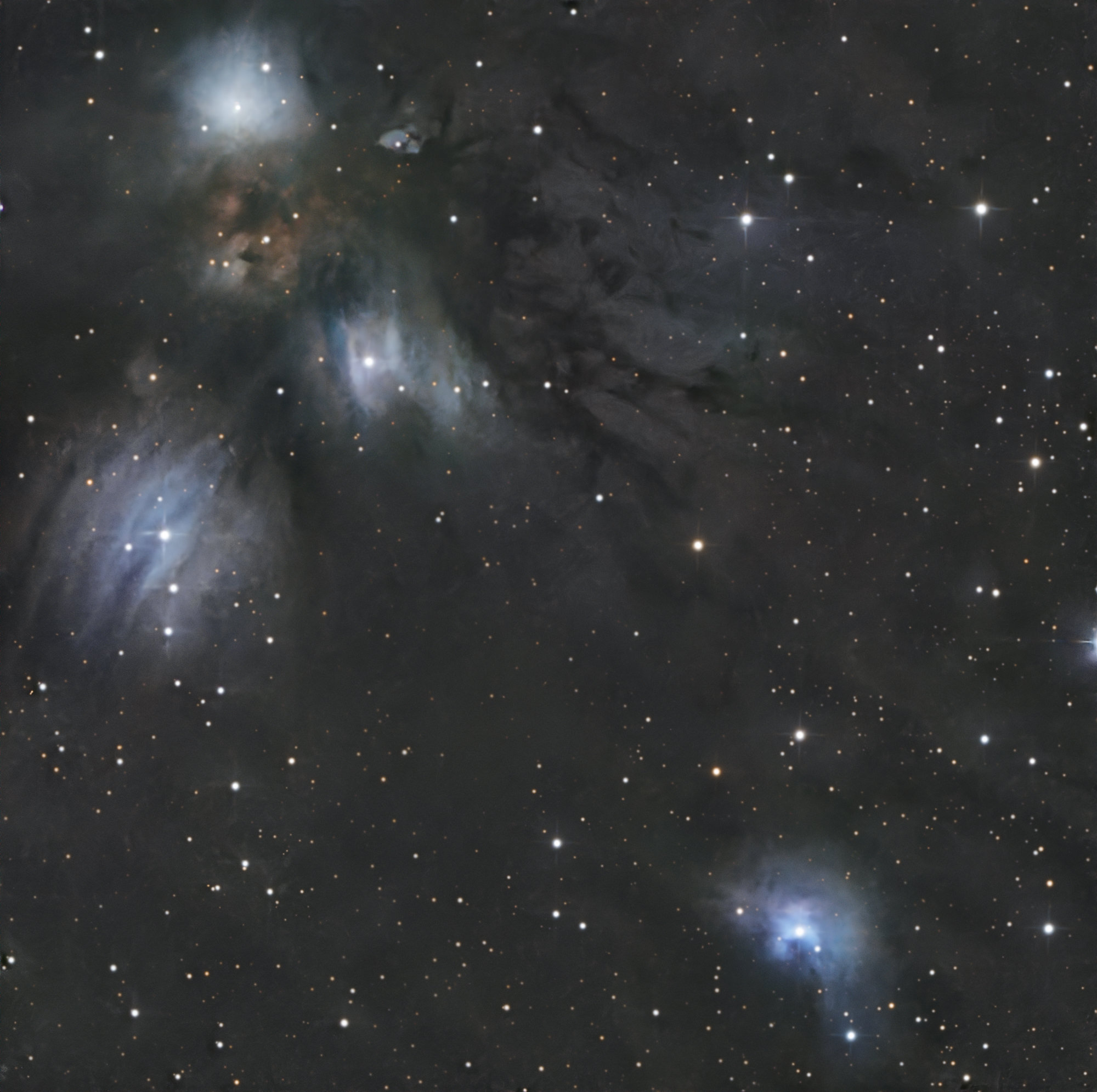 The Angel Nebula NGC 2170 is a colorful nebula complex in the constellation of the Monoceros.